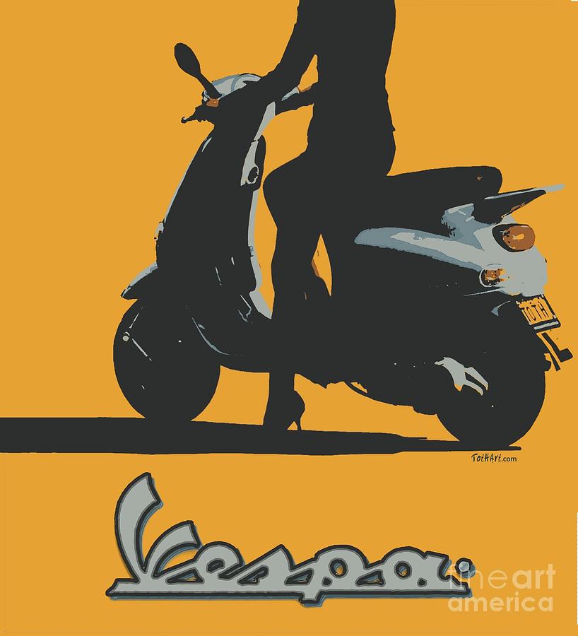 Vespa Girl Digital Art By Laura Toth Fine Art America