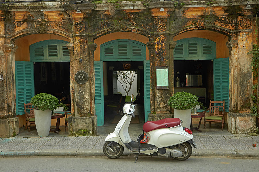 Asia Photograph - Vespa Scooter And The Hill Station Deli by David Wall
