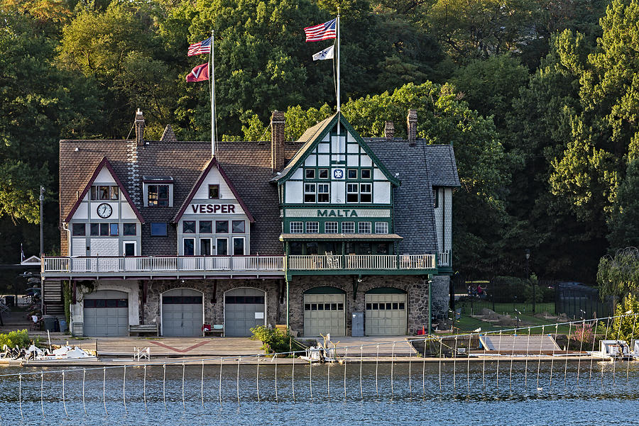 Vesper and Malta Boat Clubs Boathouse Row Photograph by Susan Candelario