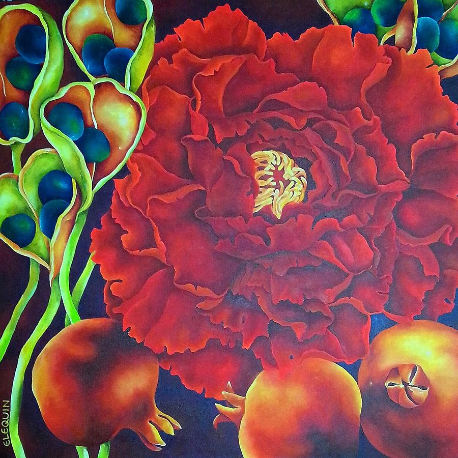 Poppy Painting - Vesuvius by Elizabeth Elequin
