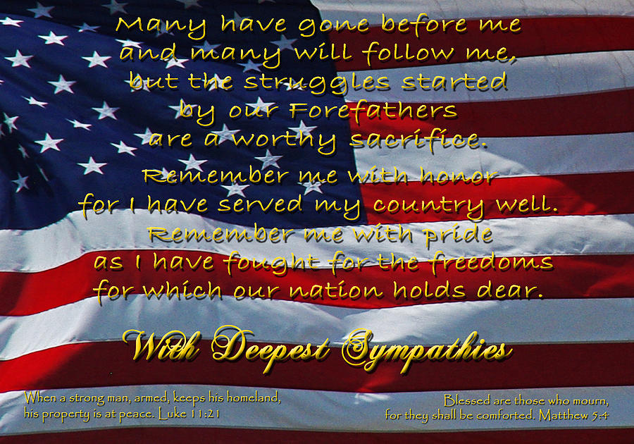 Flag Photograph - Veteran Sympathy by Robyn Stacey