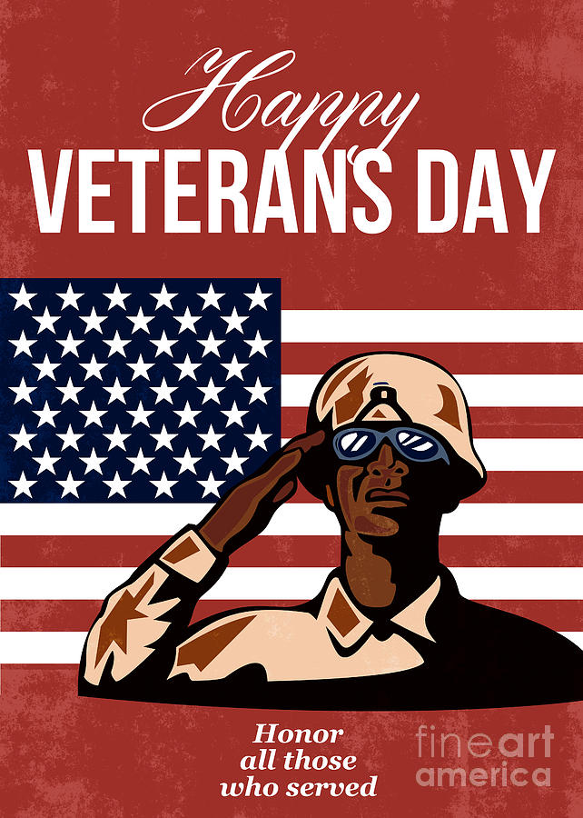Flag Digital Art - Veterans Day Greeting Card American by Aloysius Patrimonio
