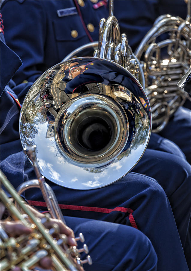 Veterans Day NYC 2012 11 11 12 27 Coast Guard Band French Horns Photograph by Robert Ullmann
