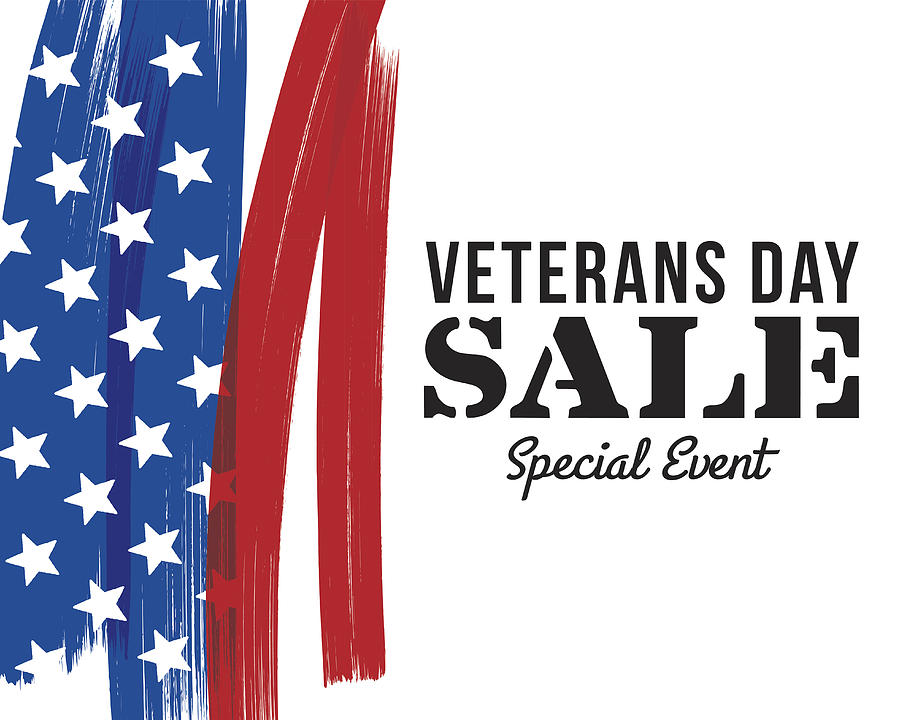 Veterans Day sale banner Drawing by Discan