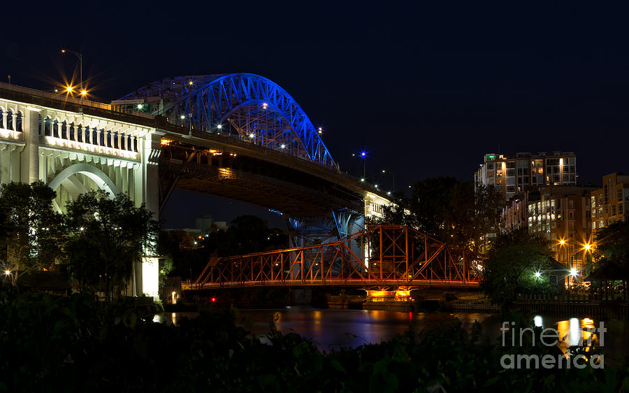 Cleveland Photograph - Veterans Memorial Bridge by Joshua Clark Cleveland Photograph - Veterans Memorial Bridge by Joshua Clark