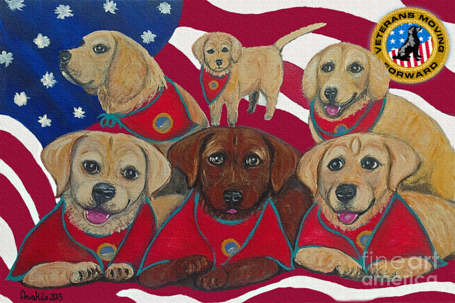 Vets Moving Forward Pups Painting by Ania M Milo