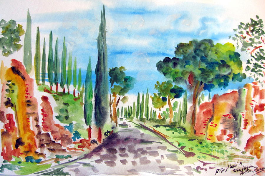 Via Appia Antica Roma Italia Painting by Roberto Gagliardi