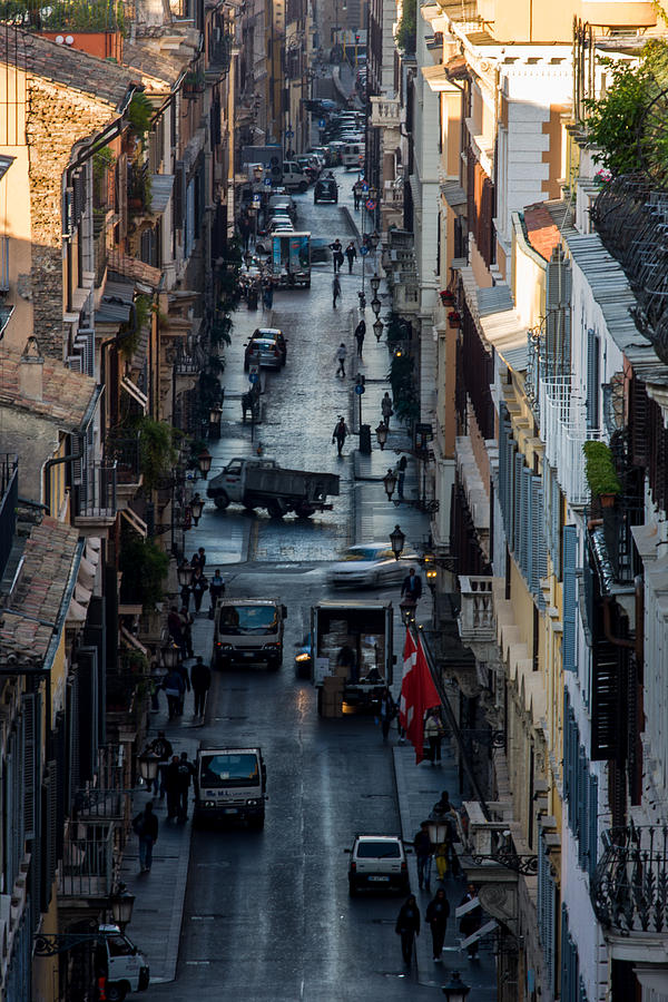 Via Condotti wakes up - Rome Italy Photograph by Carl Amoth