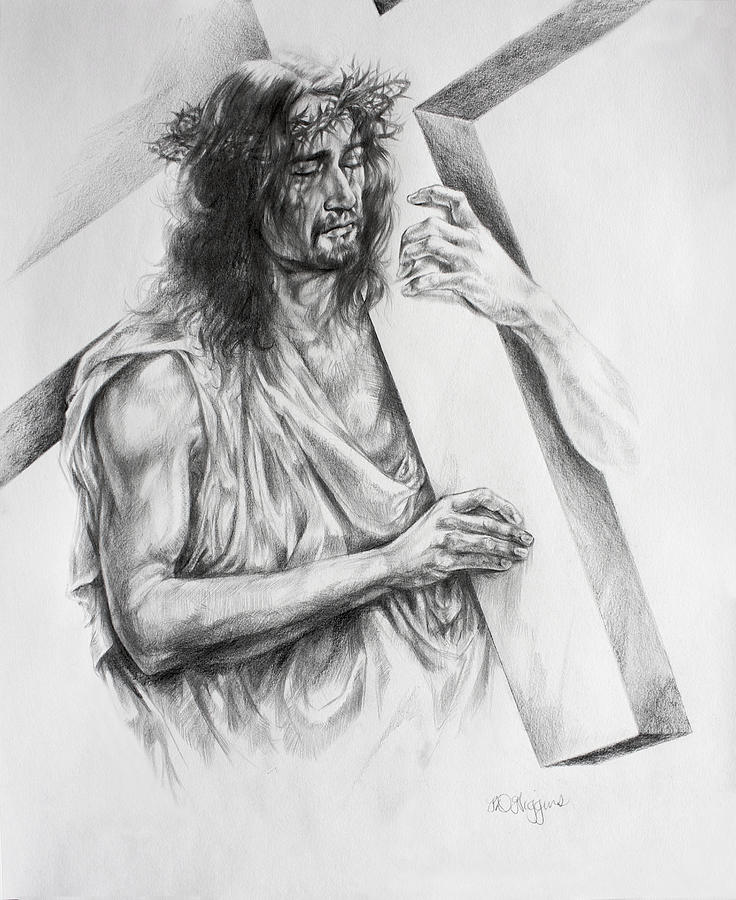 Jesus Christ Drawing - Via Dolorosa by Derrick Higgins