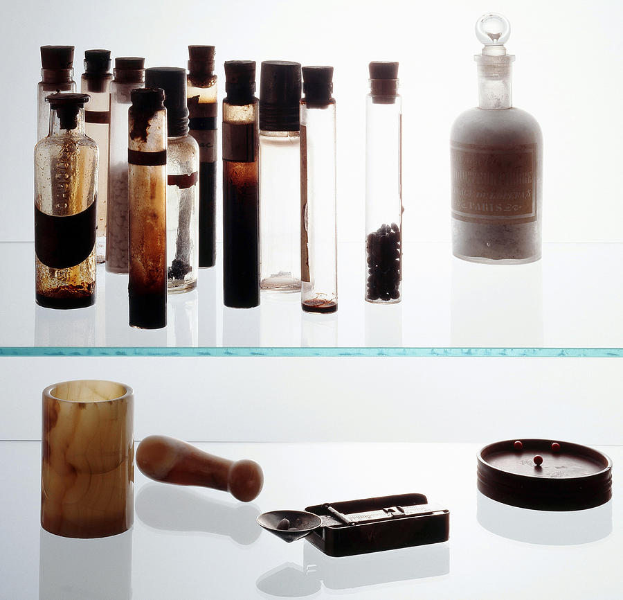 Vials And Bottles, Historical Medicine Photograph by Brooks/brown