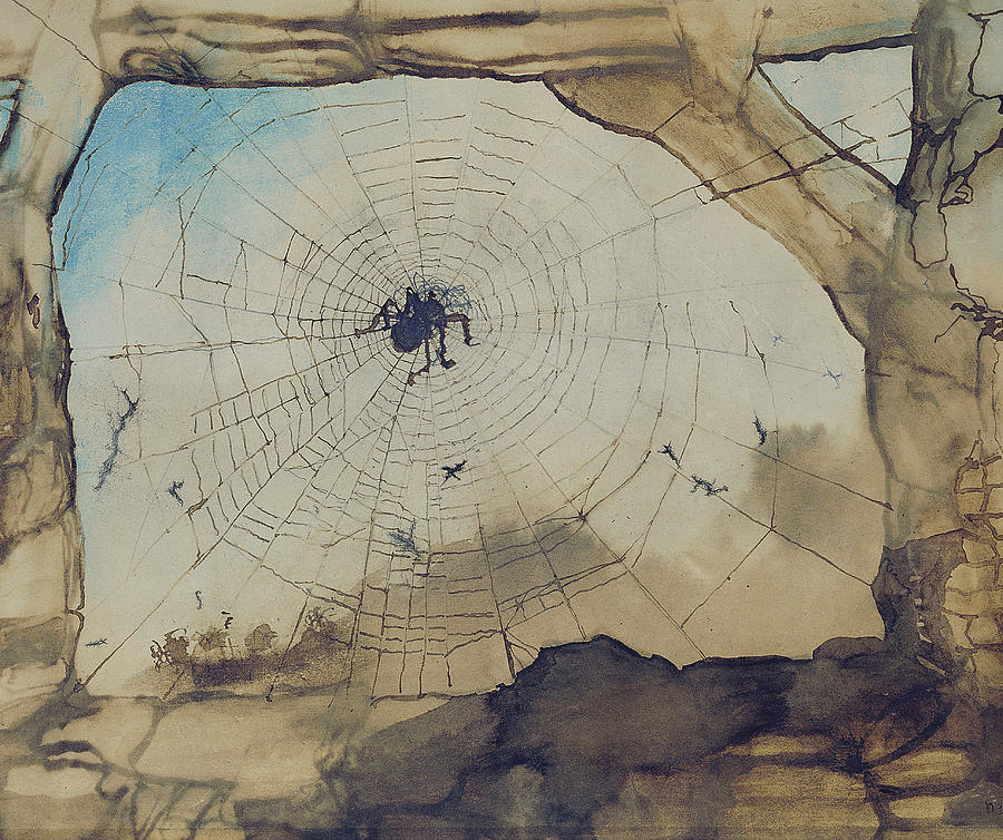 Victor Hugo Painting - Vianden through a Spiders Web by Victor Hugo