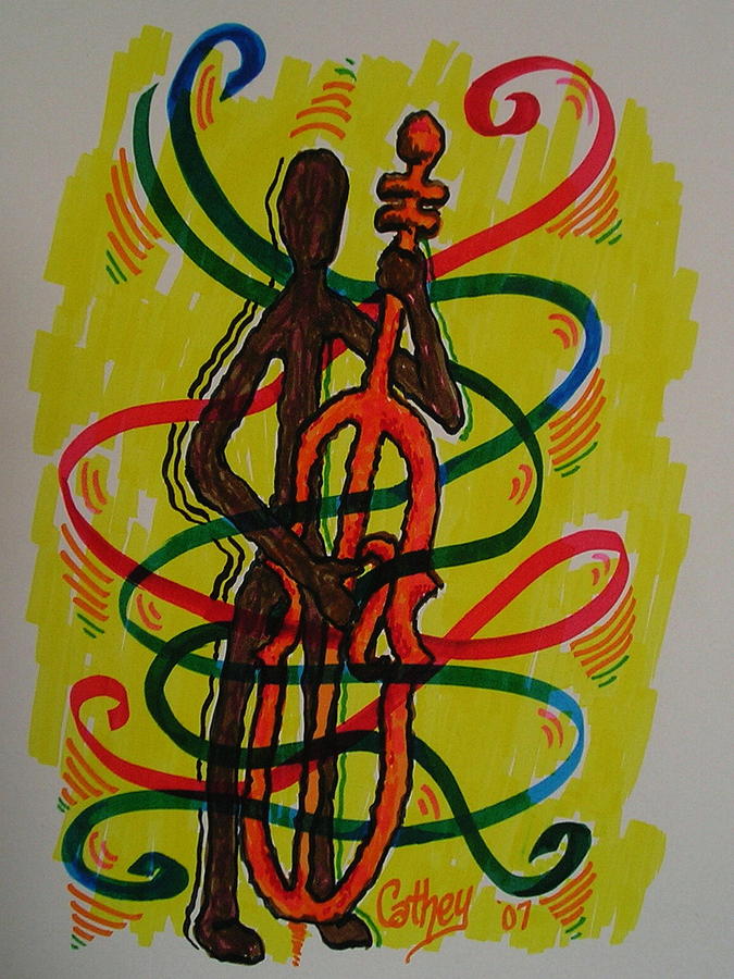 Music Drawing - Vibe by Catherine Howley