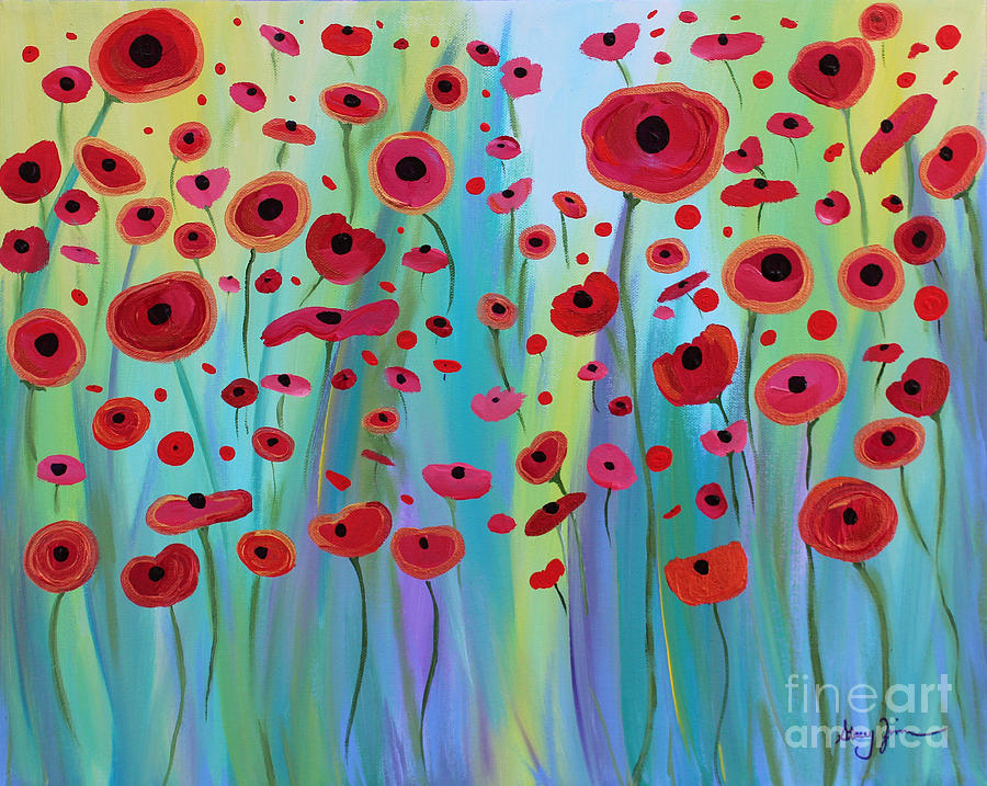 Vibrant Poppies Painting by Stacey Zimmerman