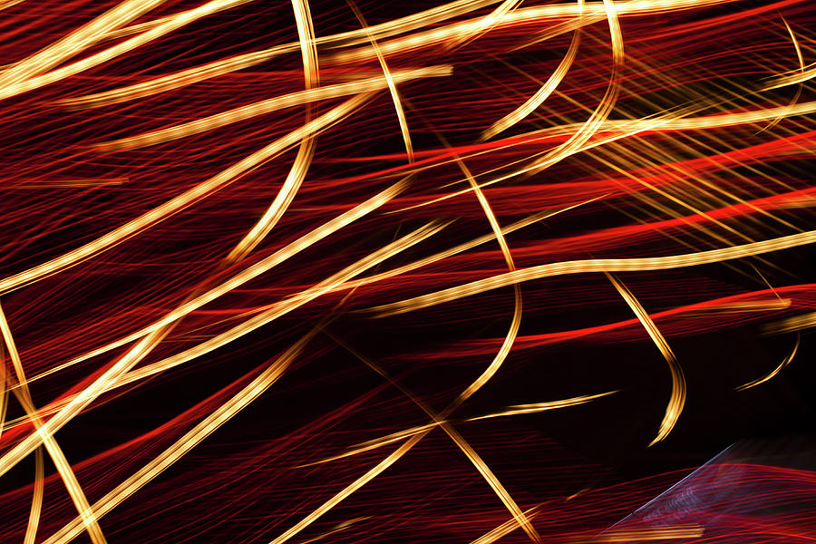 Vibrant Red And Gold Abstract Light Photograph by Ralf Hiemisch