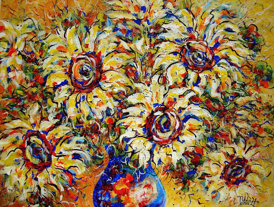 Vibrant Sunflower Essence Painting by Natalie Holland