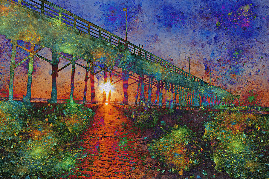 Abstract Digital Art - Vibrant Sunrise by Betsy Knapp
