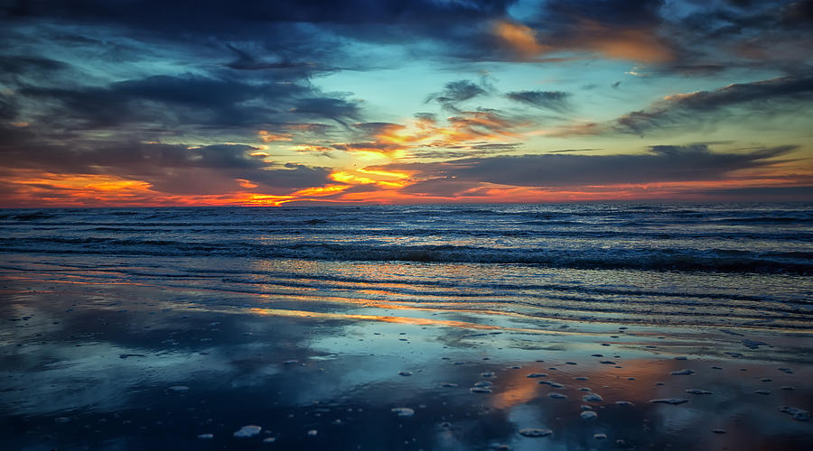 Beach Photograph - Vibrant Sunrise  by Sharon Jones