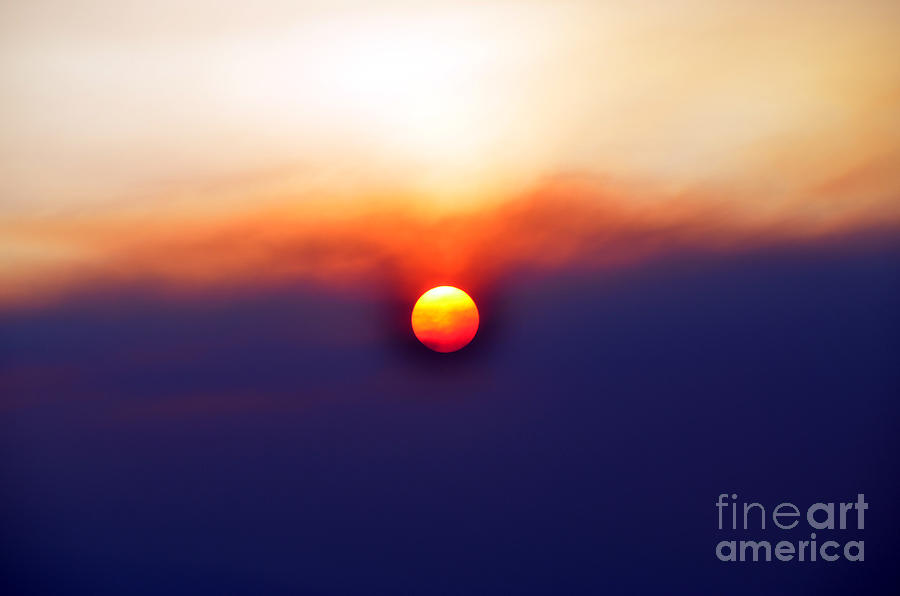 Vibrant Sunset Behind Smoke Photograph by Debra Thompson