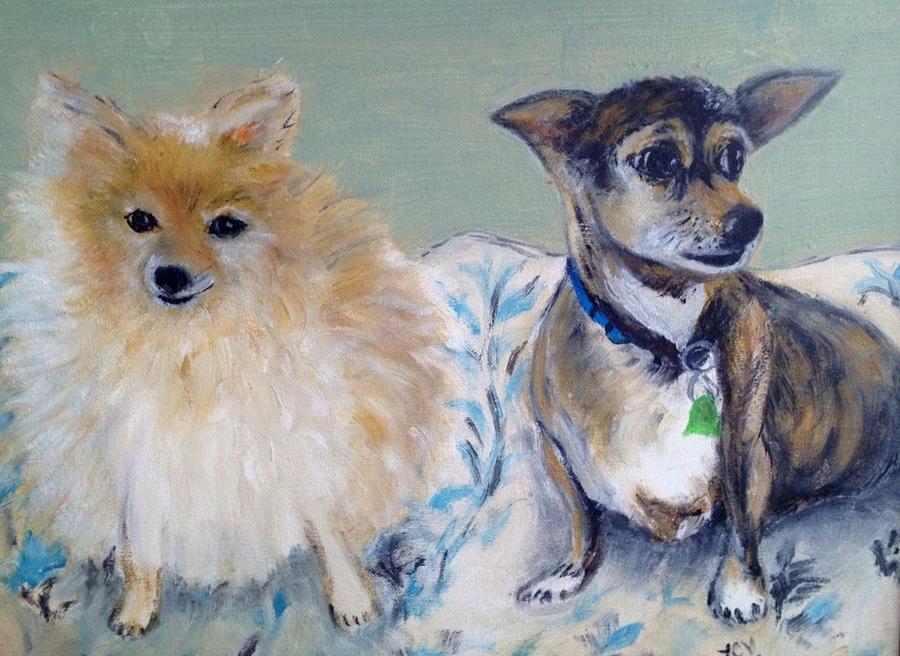 Vicks Dogs Painting by Lucille  Valentino