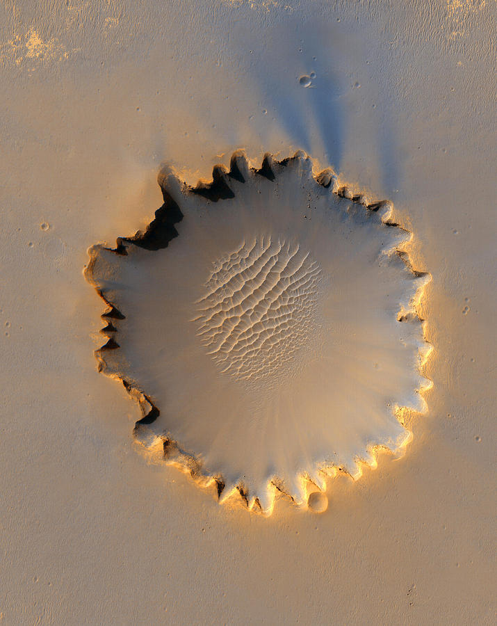 Victoria crater Mars Photograph by Nasa