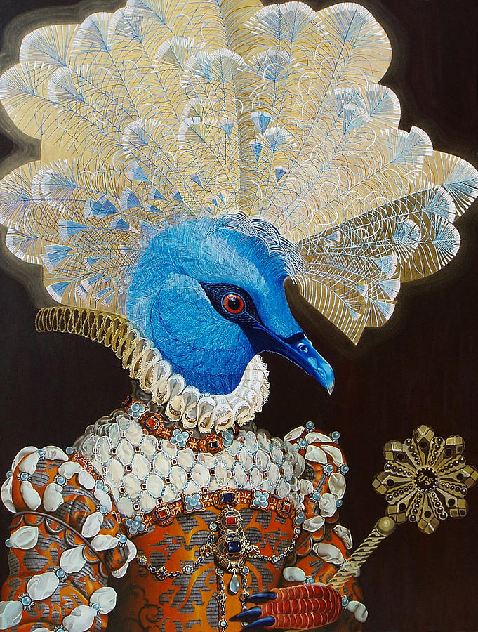 Bird Painting - Victoria Crown by Vlasta Smola