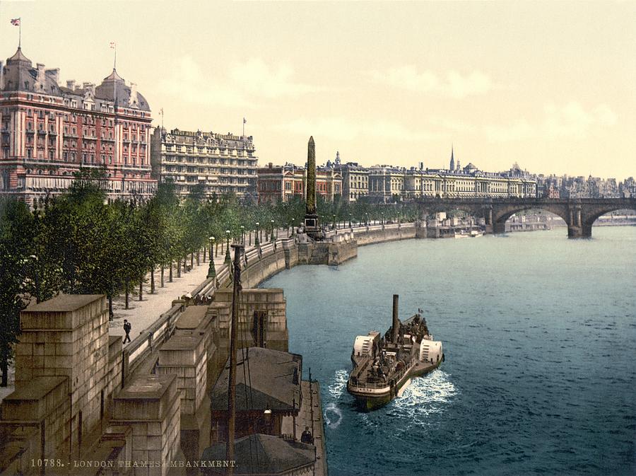London Photograph - Victoria Embankment, London, 1890s by Science Photo Library