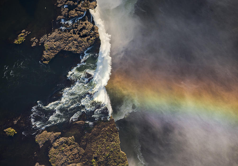 Victoria Falls And Rainbow Zimbabwe Photograph by Vincent Grafhorst