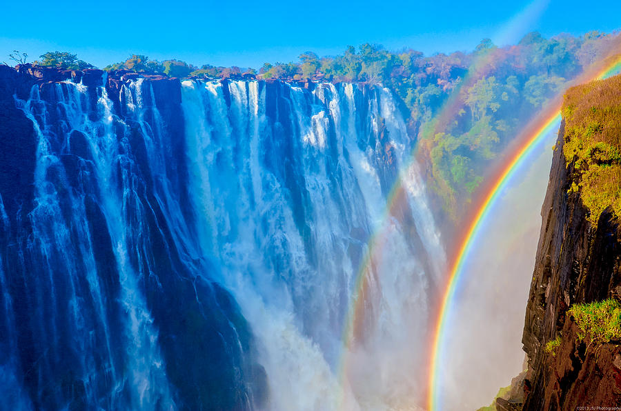 Victoria Falls Double Rainbow Photograph by Jeff at JSJ Photography