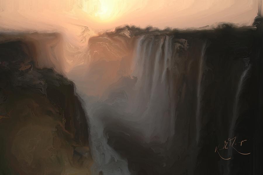 Victoria Falls Sunset Africa Digital Art by Keith Thompson