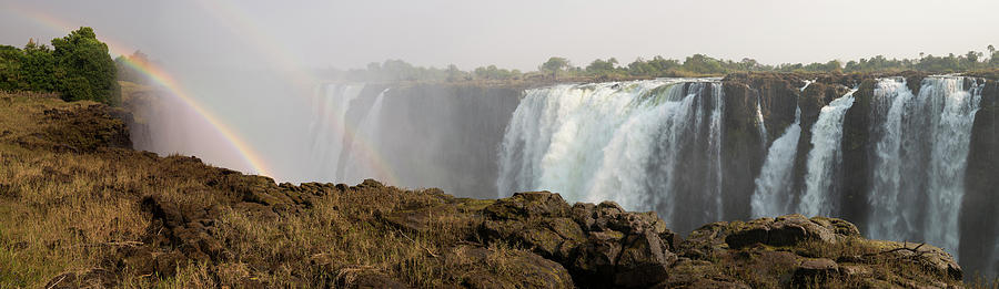 Nature Photograph - Victoria Falls With Rainbow by Panoramic Images