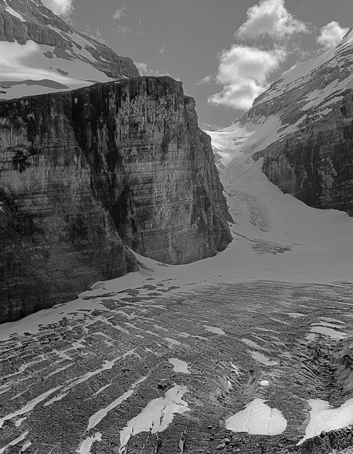 1M3526-BW-Victoria Glacier in the Death Trap  Photograph by Ed  Cooper Photography