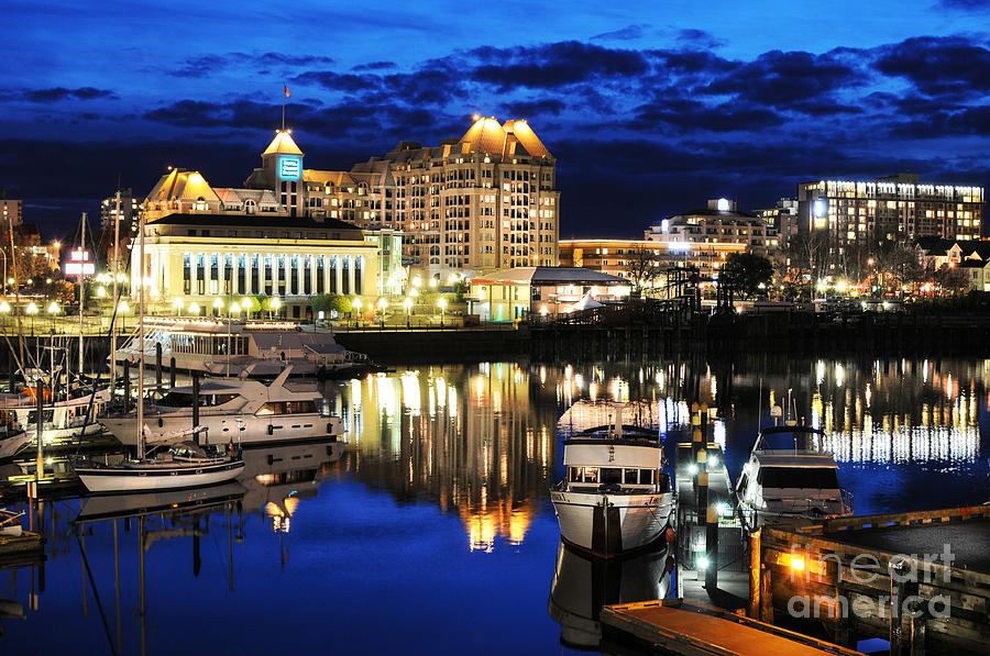 Victoria Harbor at Night Photograph by Ken Andersen - Fine Art America