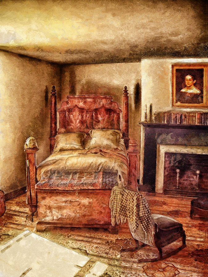 Vintage Digital Art - Victorian Bedroom by Mary Almond