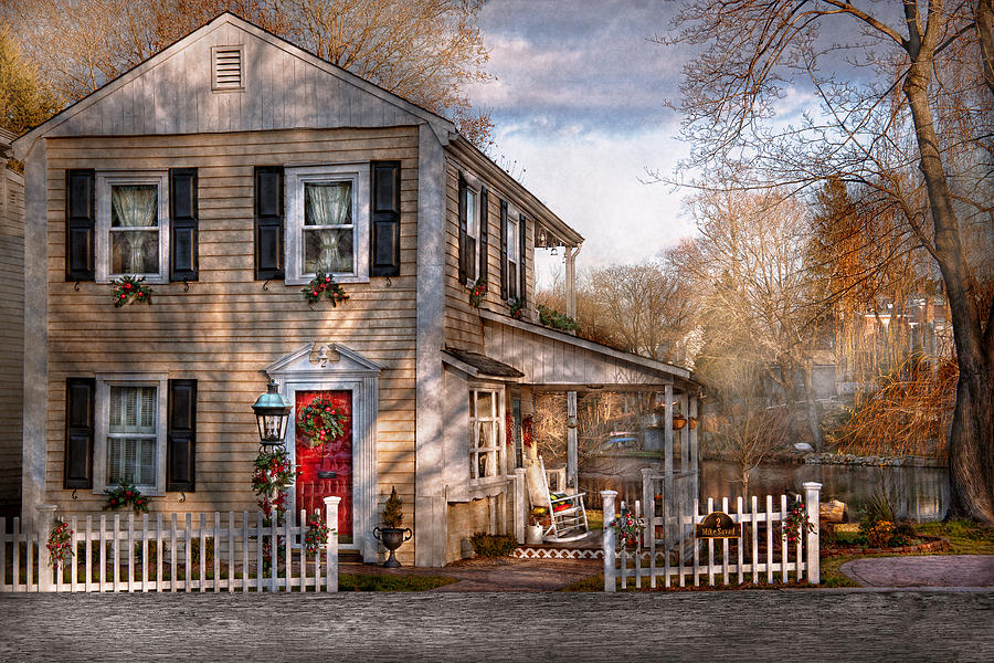 Christmas Photograph - Victorian - Clinton NJ - Dreaming of skating again  by Mike Savad