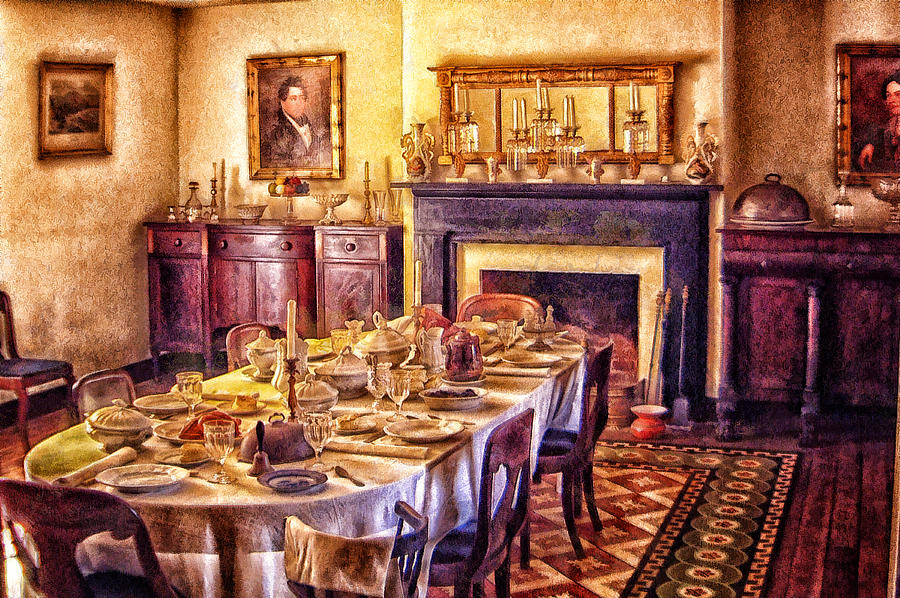 Victorian Dining Room Digital Art by Mary Almond