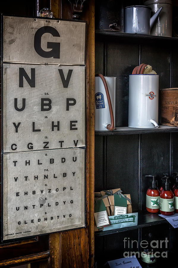 Victorian Eye Chart Photograph by Adrian Evans