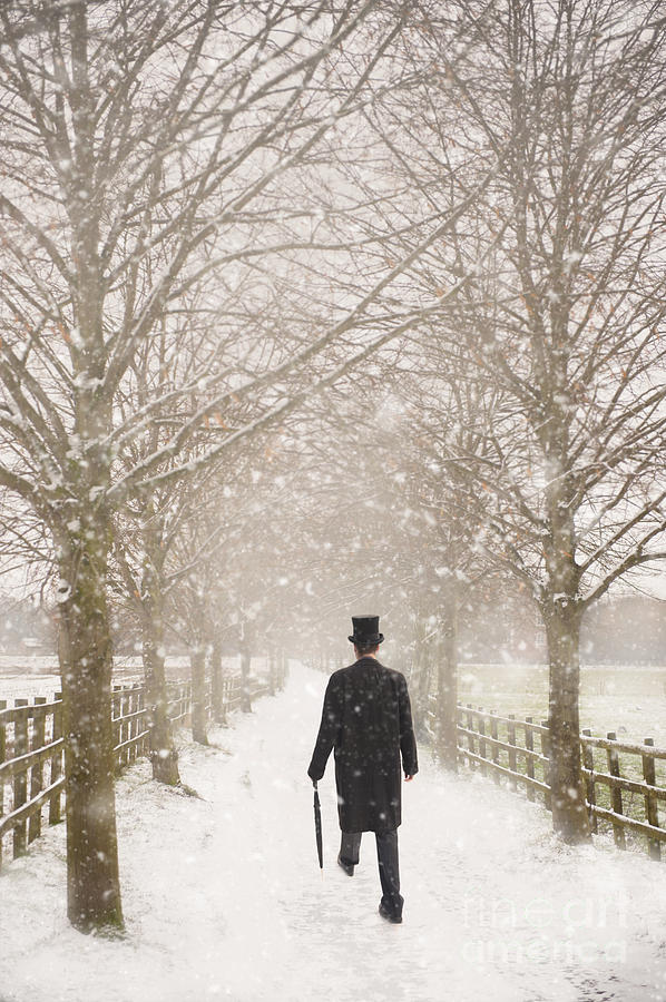 Victorian Gentleman In Snow Photograph by Lee Avison