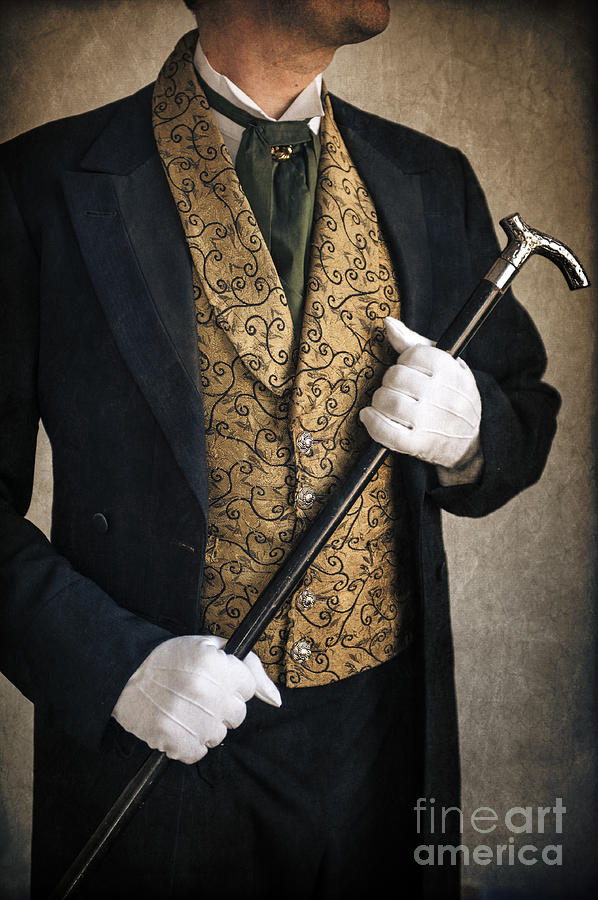 Victorian Man Holding A Silver Topped Cane Photograph by Lee Avison - Pixels