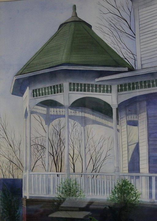 Victorian Porch Painting by Carol Oberg Riley