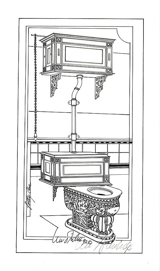 Victorian Potty Drawing by Ira Shander