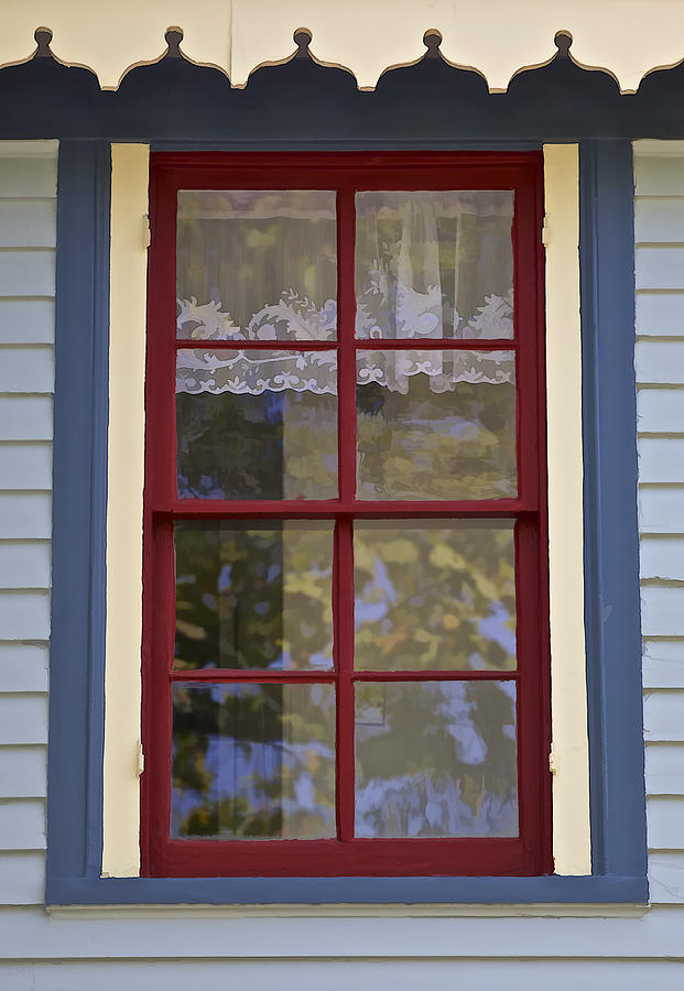 Victorian Red Wood Window  Photograph by David Letts