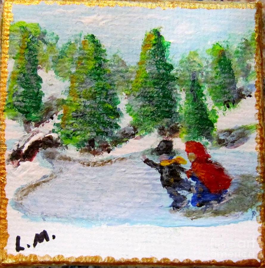 Victorian Skaters Painting by Laurie Morgan