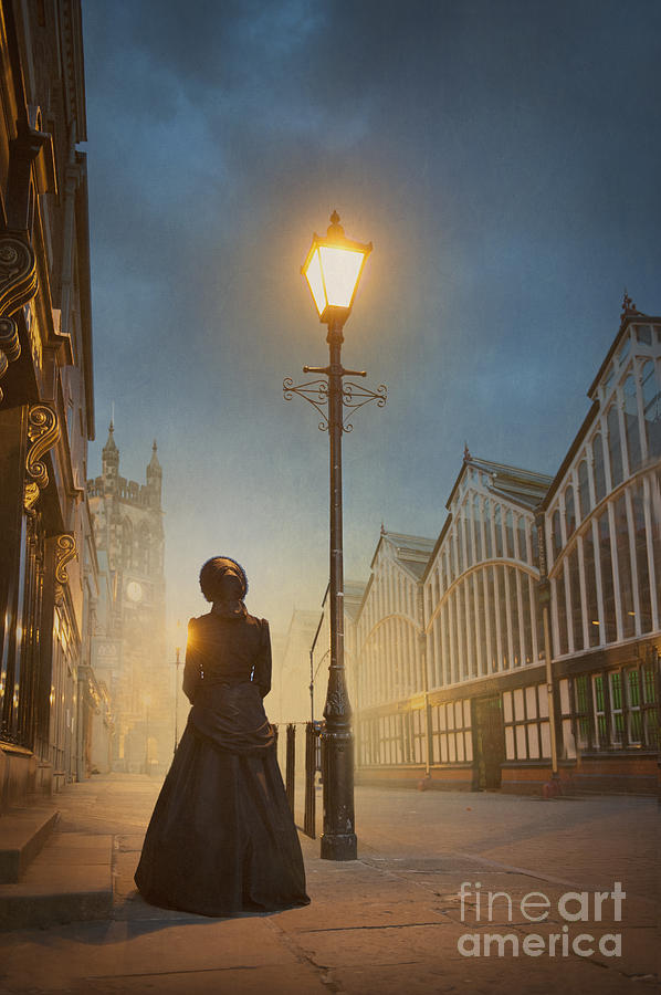 Lantern Still Life Photograph - Victorian Woman Alone After Dark by Lee Avison