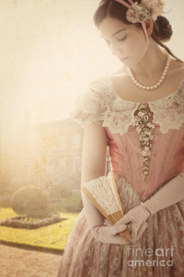 Victorian Woman Alone In The Grounds Of A Country House Photograph By