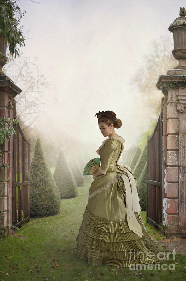 Victorian Woman Entering A Garden  Photograph by Lee Avison