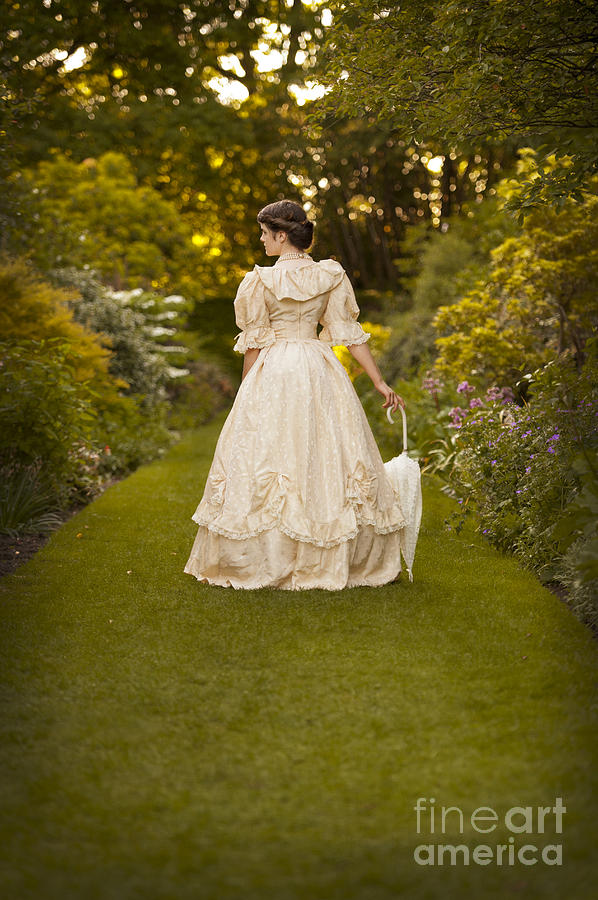 Victorian Woman In A Formal Garden Photograph By Lee Avison