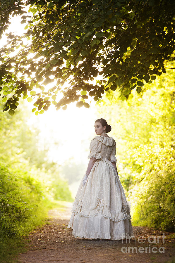 Victorian Woman On A Woodland Path Photograph By Lee Avison