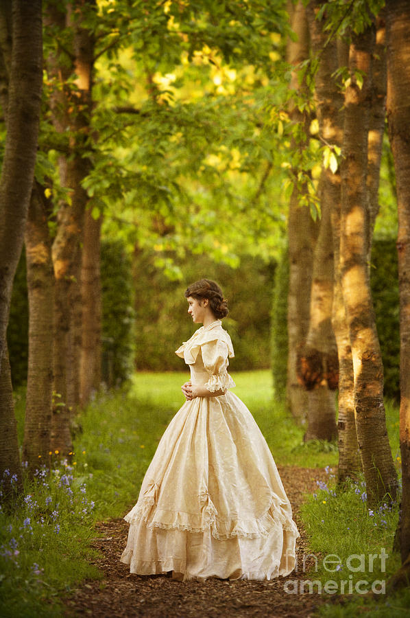 Victorian Woman In The Garden #3 by Lee Avison