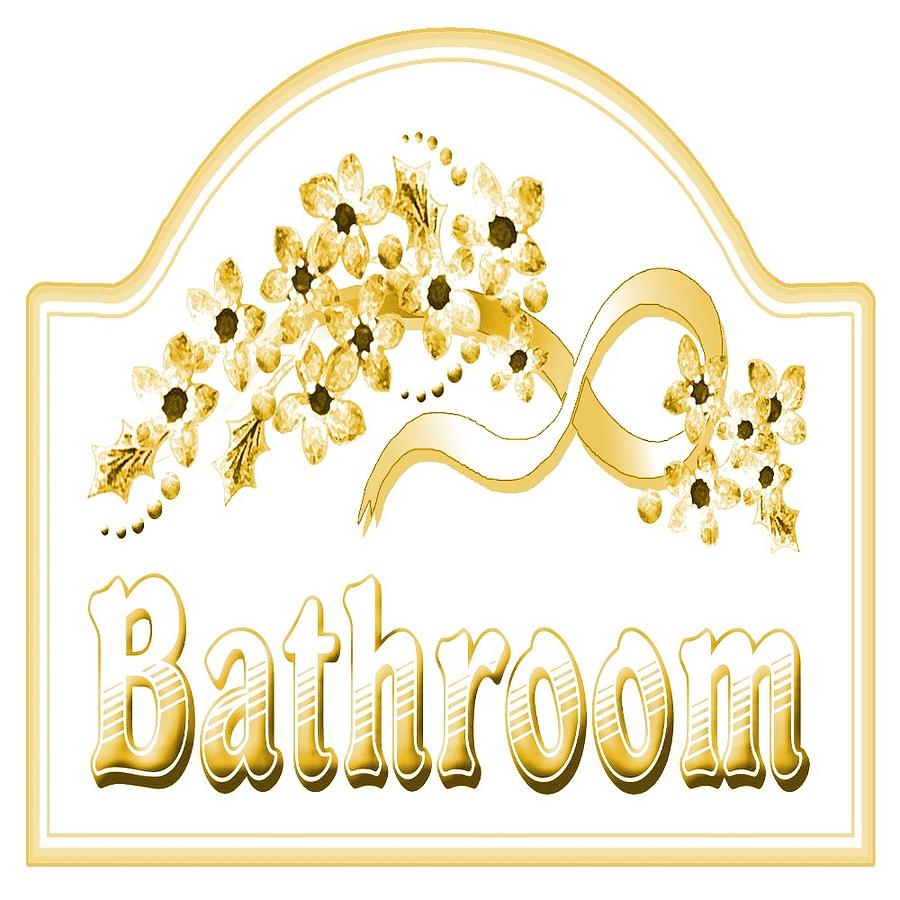Victorian Yellow Bath Sign Digital Art by Florene Welebny