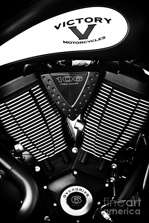 Black And White Photograph - Victory Motorcycle Monochrome by Tim Gainey